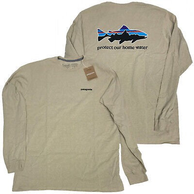 Patagonia- M's L/S Fitz Roy Trout Responsibili-Tee Oar Tan