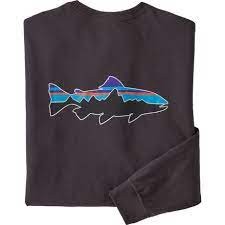 Patagonia - M's L/S Fitz Roy Trout Responsibili-tee Black