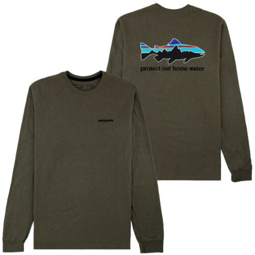 Patagonia - M's L/S Fitz Roy Trout Responsibili-Tee Cone Brown