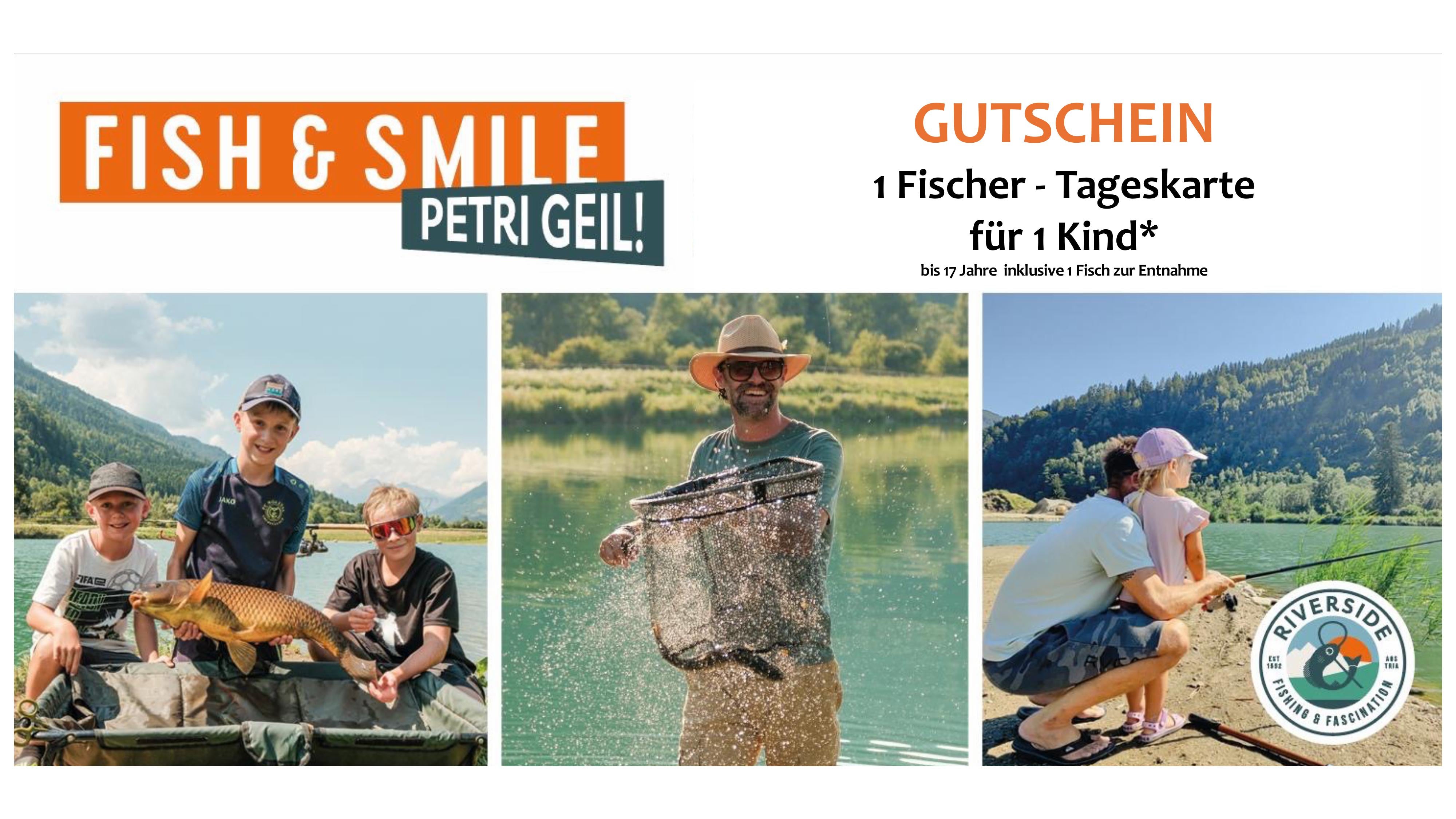 Riverside Fishing Gutschein Tageskarte Kind